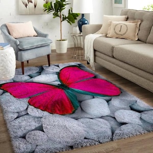 Butterfly Latch Hook Kits, Large Latch Hook Rug Kit for Adults with Printed Canvas - Fathers Day Gift: A Handmade Tribute