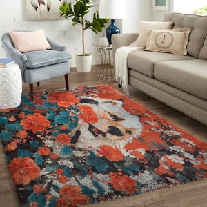 Kits de crochets pour chien, grand kit de tapis avec crochets pour adultes Kits de crochets avec loquets avec toile imprimée - Kits de tapis personnalisés pour entrées