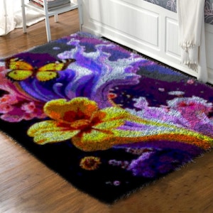 Retro Latch Hook Rug and Kit - Add Vintage Charm to Your Living Space!