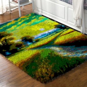 Latch Hook Rug ，Scenic Landscape Latch Hook Rug Kit - Nature-Inspired Craft