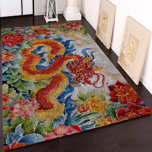 Kits de crochets décoratifs abstraits : tapisseries uniques - Grand kit de tapis à crochets pour adultes