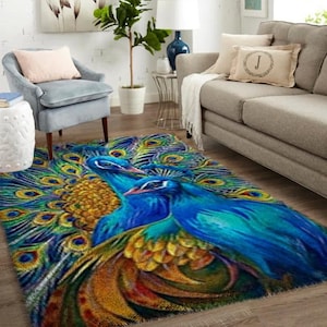 Kits de loquets paon, grand kit de tapis à loquets pour adultes, kits de loquets avec toile imprimée - kits de tapis personnalisés pour entrées