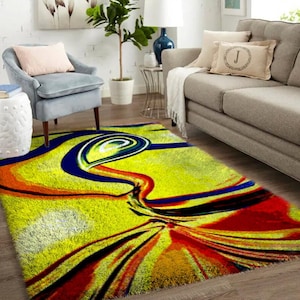 Latch Hook Kits, Large Latch Hook Rug Kit for Adults Latch Hook Kits with Printed Canvas Festivals Gifts Decoration Flower