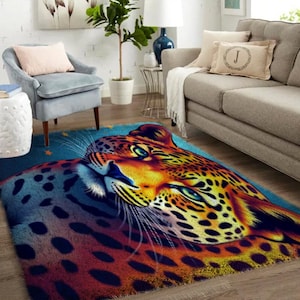 Latch Hook Kits leopard, Large Latch Hook Rug Kit for Adults Latch Hook Kits with Printed Canvas - Personalized Rug Kits for Entryways