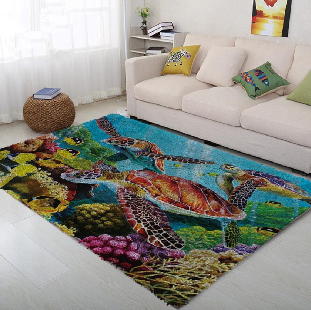 Grid Turtle Pattern Rugs Tribal Latch Hook Rug Kit: Turtle Design, Printed Canvas (33x24in) - Etsy