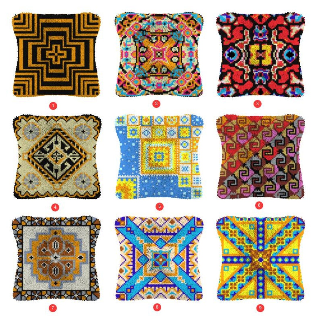 Latch Hook Kits Make Your Own Cushion Lattice Preprinted Canvas