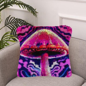 Latch Hook Kits Make Your Own Cushion plant lattice Pre-Printed Canvas Crochet Pillow Case Latch Hook Cushion Cover Hobby & Crafts