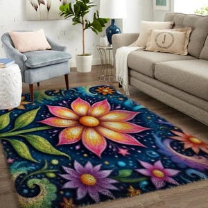 Floral Latch Hook Rug Kit  Large Latch Hook Rug Kit for Adults Latch Hook Kits with Printed Canvas