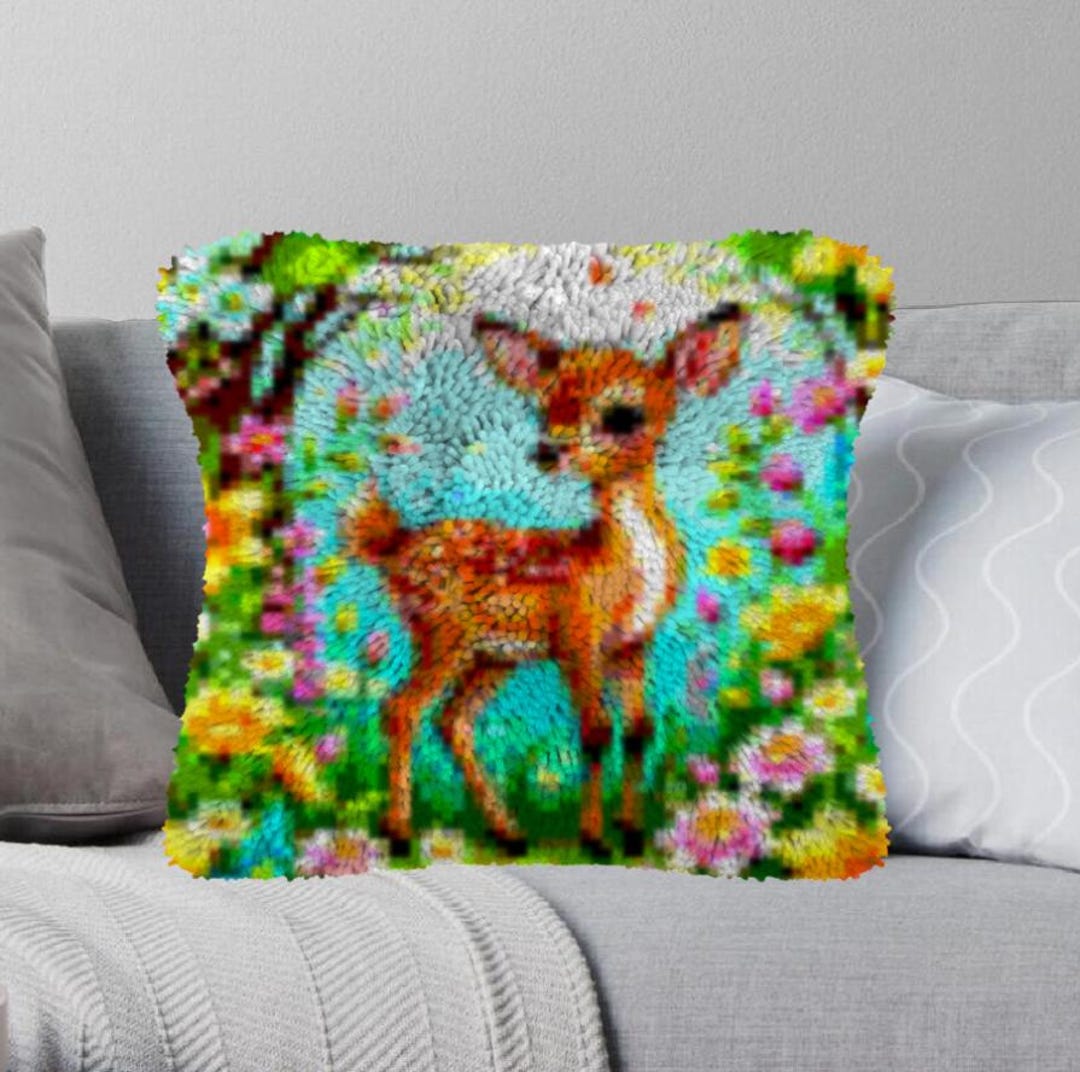 LUBOT Christmas Truck Latch Hook Kit - Make Your Own Cozy Rug Or Pillow Cover With Easy Crochet Pattern