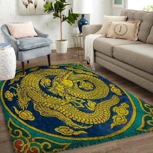 Drachen-Klapphaken-Kits, großes Knüpfteppich-Kit für Erwachsene mit bedruckter Leinwand / multifunktional / Wandteppich / Teppich / Geschenk