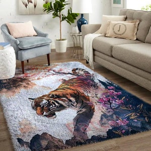 Latch Hook Rug Kits Animal Tiger style Plush Wall Tapestry Kits DIY Carpet Rug Chunky Yarn Arts Cushion Crocheting Floor Mat Crafts