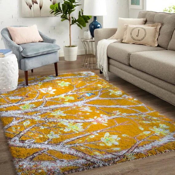 Golden Tree Teppich Knüpfteppich: Acryl-Garn, bedruckte Leinwand (90 x 60 cm)
