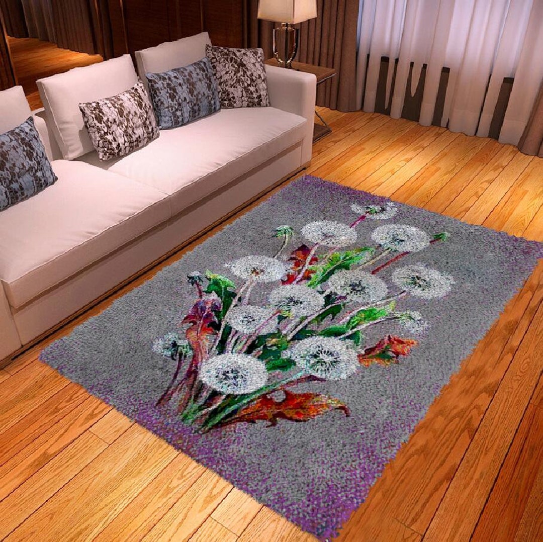 Dandelion Latch Hook Rug Kit: DIY Craft Gift (33x24in) - Etsy