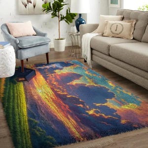 Nature Latch Hook Rug Kit - Wald-, Berg- und Outdoor-Designs