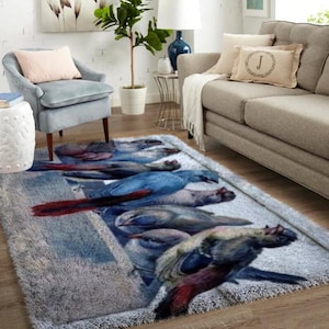 Bird Latch Hook Rug ，DIY Latch Hook Rug Kit, Fun and Relaxing Craft Project