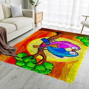 Afecto sincero: kit único de alfombra con gancho, patrones de amor entrañables, regalo de bricolaje ideal para parejas