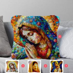 Latch Hook Kits Make Your Own Cushion Pre-Printed Canvas Crochet Pillow Case Latch Hook Cushion Cover Hobby & Crafts