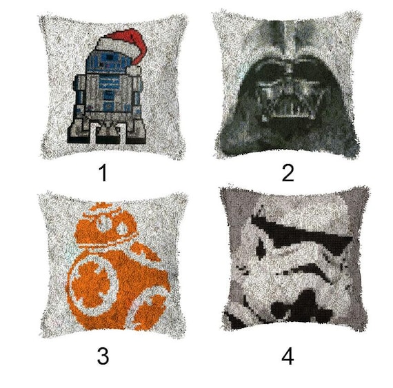 Latch Hook Kits Make Your Own Cushion Star War Pre-printed Canvas Crochet  Pillow Case Latch Hook Cushion Cover Hobby & Crafts 
