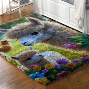 Handmade Latch Hook Kit and Rug: Abstract Art for the Modern Home