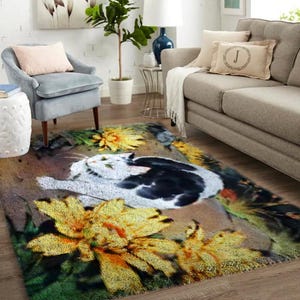 Kits de crochets de verrouillage Flower Cat, grand kit de tapis avec crochets de verrouillage pour adultes Kits de crochets de verrouillage avec toile imprimée - Kits de tapis personnalisés pour entrées