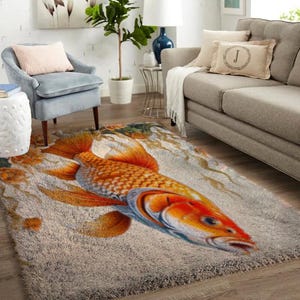Latch Hook Kits, Large Latch Hook Rug Kit for Adults with Printed Canvas - Animal fish