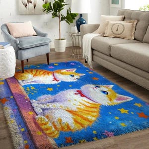 Latch Hook Kits cat, Large Latch Hook Rug Kit for Adults Latch Hook Kits with Printed Canvas - Personalized Rug Kits for Entryways