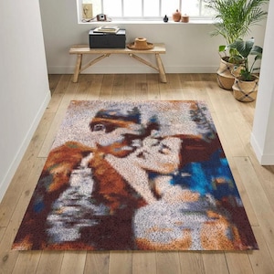 Girl Latch Hook Rug Kits Stil Plüsch Wand wandteppich Kits DIY Teppich Teppich Teppich Chunky Yarn Arts Kissen Häkeln Bodenmatte Basteln