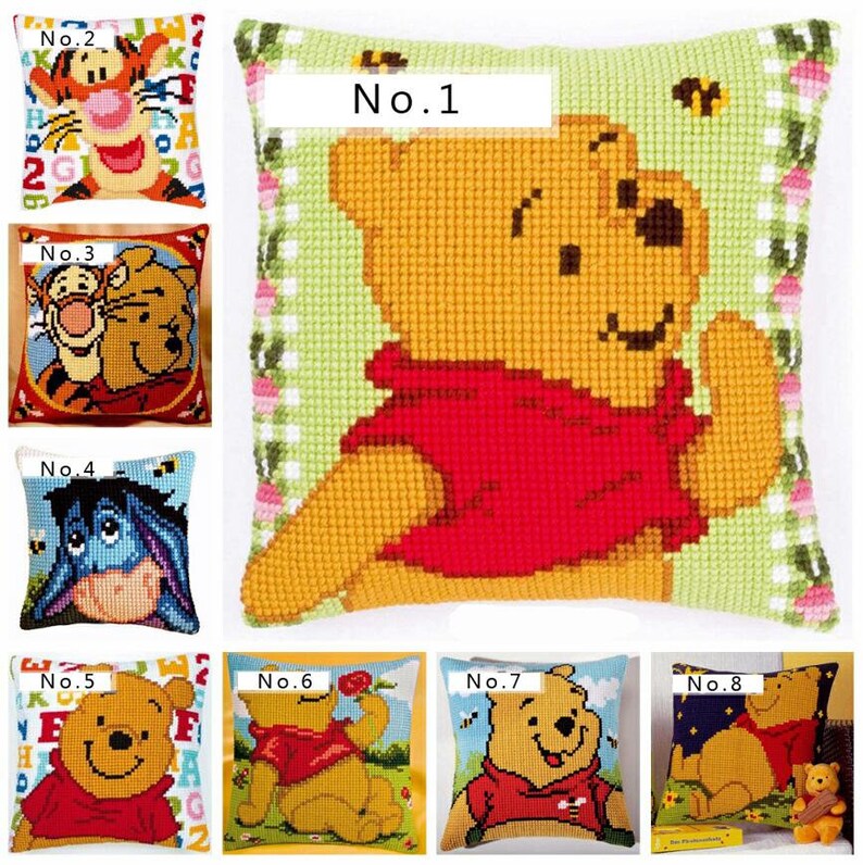 Latch Hook Kits Make Your Own Cushion Winnie the Pooh Lattice Etsy