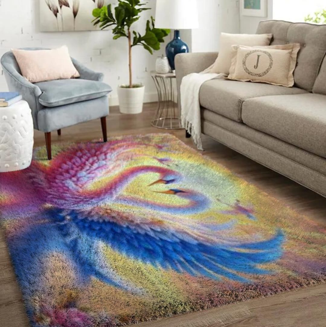 Swan: Large Latch Hook Rugs for Artistic Floors Large Latch Hook Rug ...