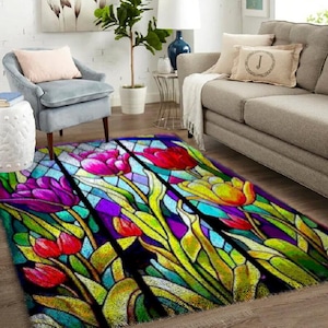 Handmade Tufted Latch Hook Kit and Rug: Abstract Decor for Sophisticated Spaces