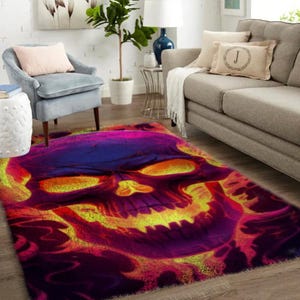 Latch Hook Kits skull, Large Latch Hook Rug Kit for Adults Latch Hook Kits with Printed Canvas - Personalized Rug Kits for Entryways