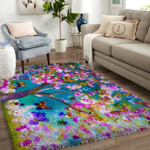 Blumen-Klapphaken-Set für Erwachsene mit bedruckter Leinwand - Geschenke für die Freundin: Gestalten Sie ihren Traumteppich