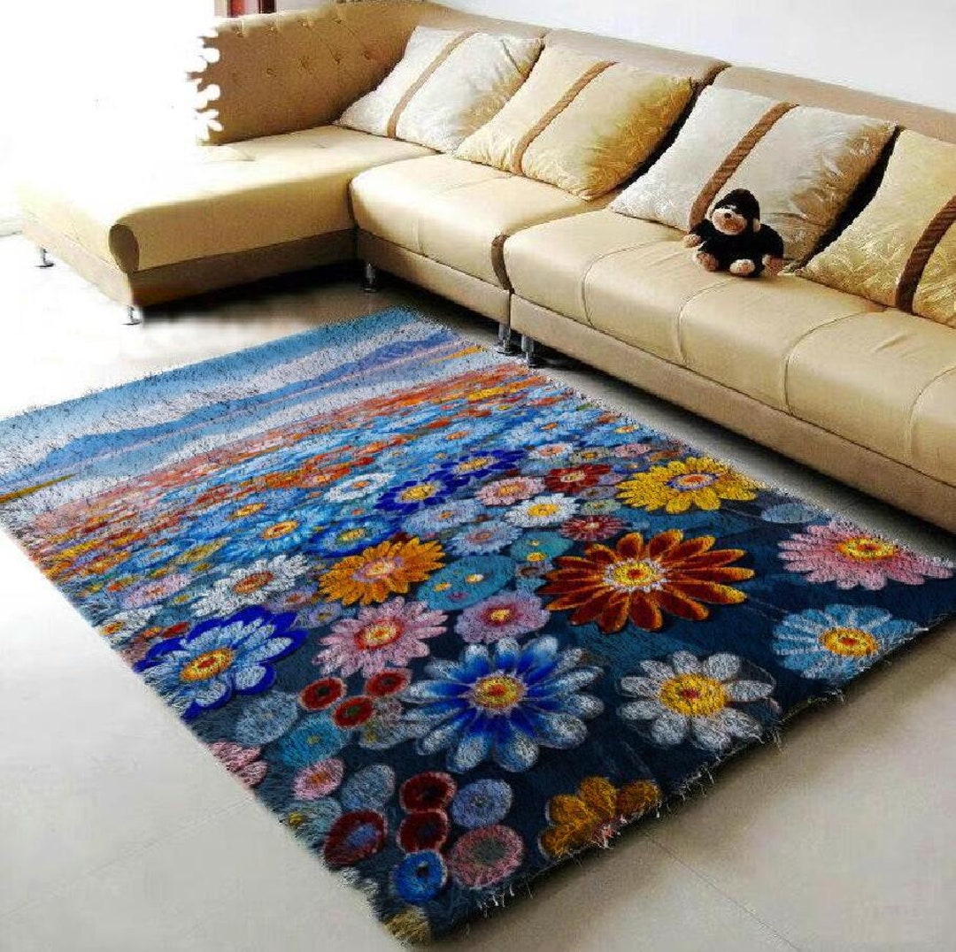 Embrodiered Latch Hook Kit and Rug: Craft a Detailed Handmade Rug - Etsy