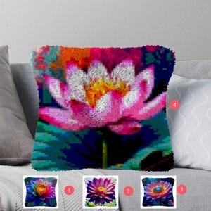 Latch Hook Kits Make Your Own Cushion Flower Pre-Printed Canvas Crochet Pillow Case Latch Hook Cushion Cover Hobby & Crafts