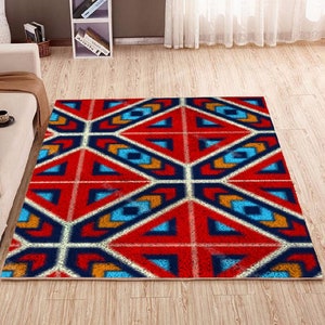 Latch Hook Rug Kits Plush Wall Tapestry Kits lattice style DIY Carpet Rug Chunky Yarn Arts Cushion Crocheting Floor Mat Crafts