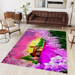 Flower Latch Hook Rug Kits: Plush Wall Tapestry & DIY Chunky Yarn Crafts