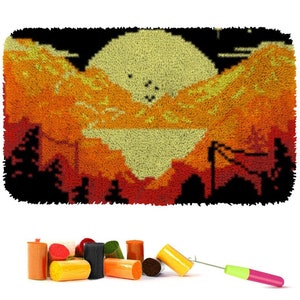 Christmas Crafting Delight: Large Latch Hook Rug Kit for Festive Home Décor