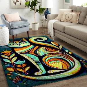 Latch Hook Rug ，Beginner-Friendly Latch Hook Rug Kit - Easy Craft for Adults