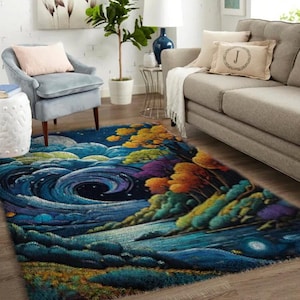 Erstellen Sie gemeinsam - Große Knüpfhaken Teppich Set für Erwachsene mit bedruckter Leinwand - Geschenke für Paare