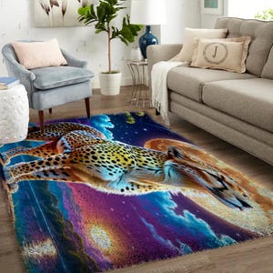 Latch Hook Kits, Large Latch Hook Rug Kit for Adults with Printed Canvas - Animal Cheetah
