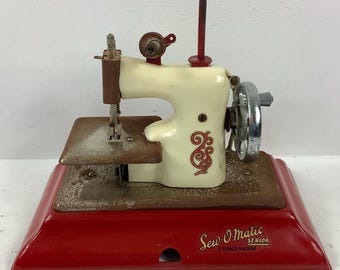 Vintage Baby Brother Sewing Machine: Mid-century Hand Crank