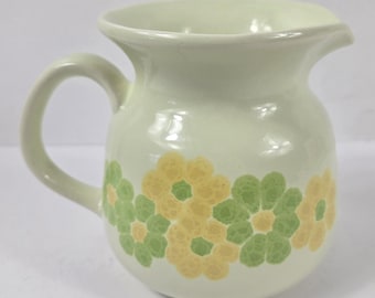 Vtg MCM Franciscan Creamer Yellow Green Daisy Flowers
