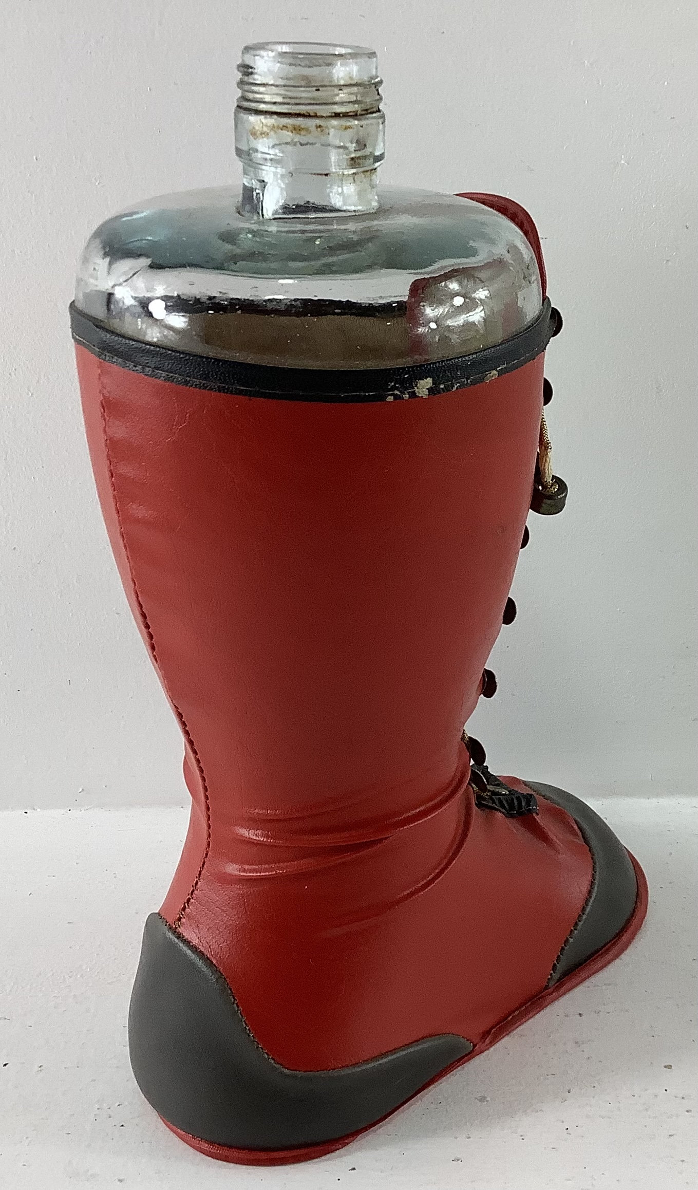 Vintage Red Boot Liquor Decanter Wine Bottle Empty Glass Bottle - Etsy