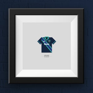 SHEFFIELD UNITED Away Shirt – 1993-95. Sheffield United, Retro, Fußball, Fußball, Shirt, 9x9&quot;, Wandkunst