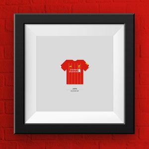 LIVERPOOL Home Shirt – 2019-20. Liverpool, Retro, Football, Soccer, Shirt, 9x9&quot;,  Wall Art