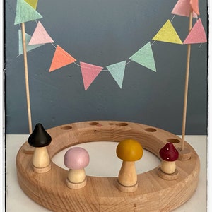 Adventsring, Adventskranz, Geburtstag, Geburtstagsring, Jahreszeitenring, Geburtstagskranz, Filz, Waldorf, Filzfiguren, peg doll, Pilze