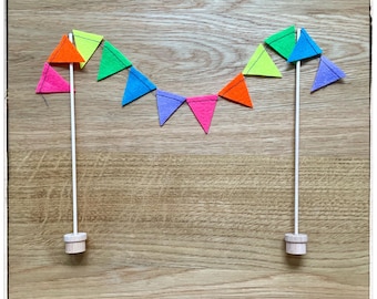 Birthday, birthday ring, balloon, birthday wreath, wool, felt, Waldorf, felt figures, rainbow garland, pennant banner, candles
