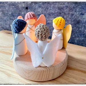 Engel, Adventsring, Adventskranz, Geburtstagsring, Jahreszeitenring, Geburtstagskranz, Filz, Waldorf, Peg doll, Kegelfiguren