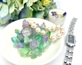 Aventurine Quartz Engagement Ring Holder, Wedding, Mothers Day Gift, Handmade in California