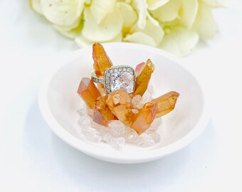 Peach Quartz Ring Dish, Engagement | Mothers Day | Teacher Appreciation, Handmade Gift